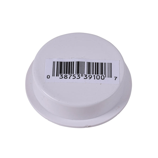 Oatey Knock-Out 39100 Test Cap with Barcode, 1-1/2 in Connection, ABS, White