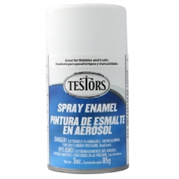TESTORS 1258T Enamel Spray Paint, Flat, White, 3 oz