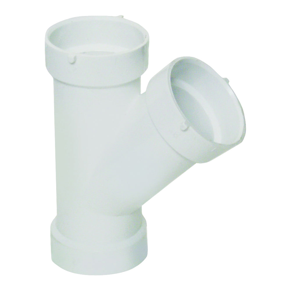 GENOVA 71020 Pipe Wye, 2 in, Hub, PVC, SCH 40 Schedule