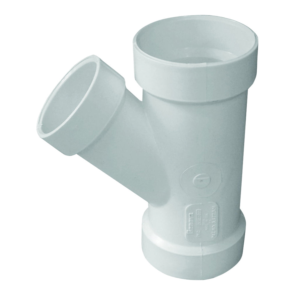 GENOVA 71031 Pipe Wye, 3 x 3 x 1-1/2 in, Hub, PVC, SCH 40 Schedule