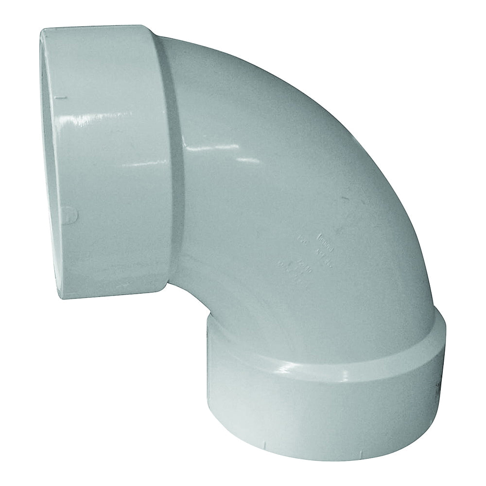 GENOVA 700 Series 72840 Drain Pipe Elbow, 4 in, Hub, 90 deg Angle, PVC, SCH 40 Schedule