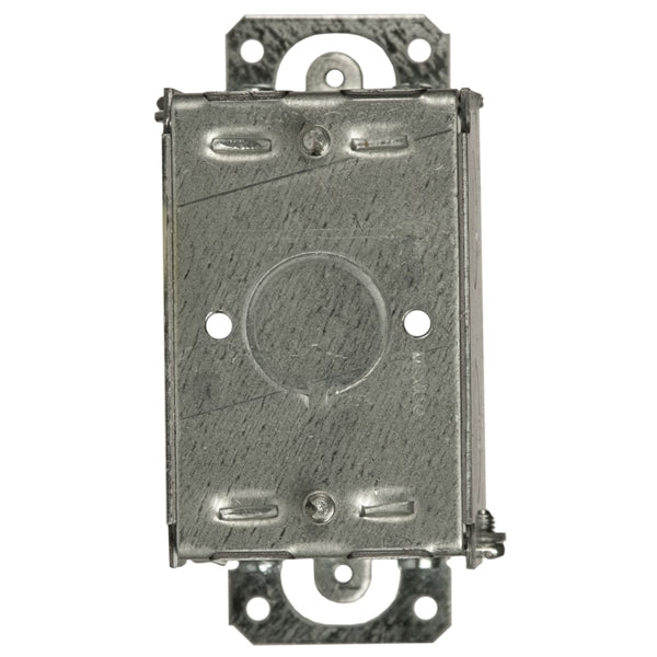 RACO 567 Switch Box, 1 -Gang, 1 -Outlet, 7 -Knockout, 1/2 in Knockout, Steel, Gray, Galvanized