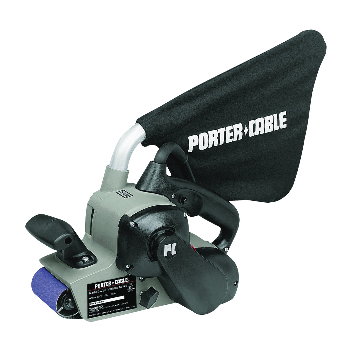 PORTER-CABLE 352VS Belt Sander, 8 A, 3 x 21 in Belt, Abrasive Belt, 7 ft L Cord