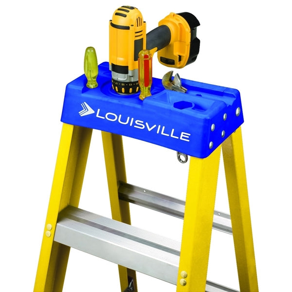 Louisville FS2004 Step Ladder, 4 ft H, Type I Duty Rating, Fiberglass, 250 lb