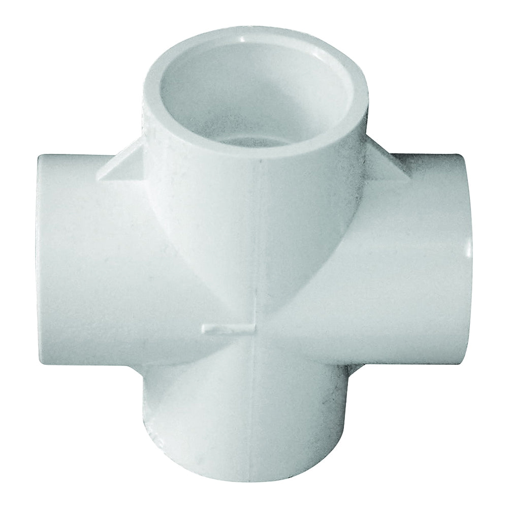 GENOVA 300 Series 34407 Pipe Cross, 3/4 in, Slip-Joint, PVC, White, SCH 40 Schedule