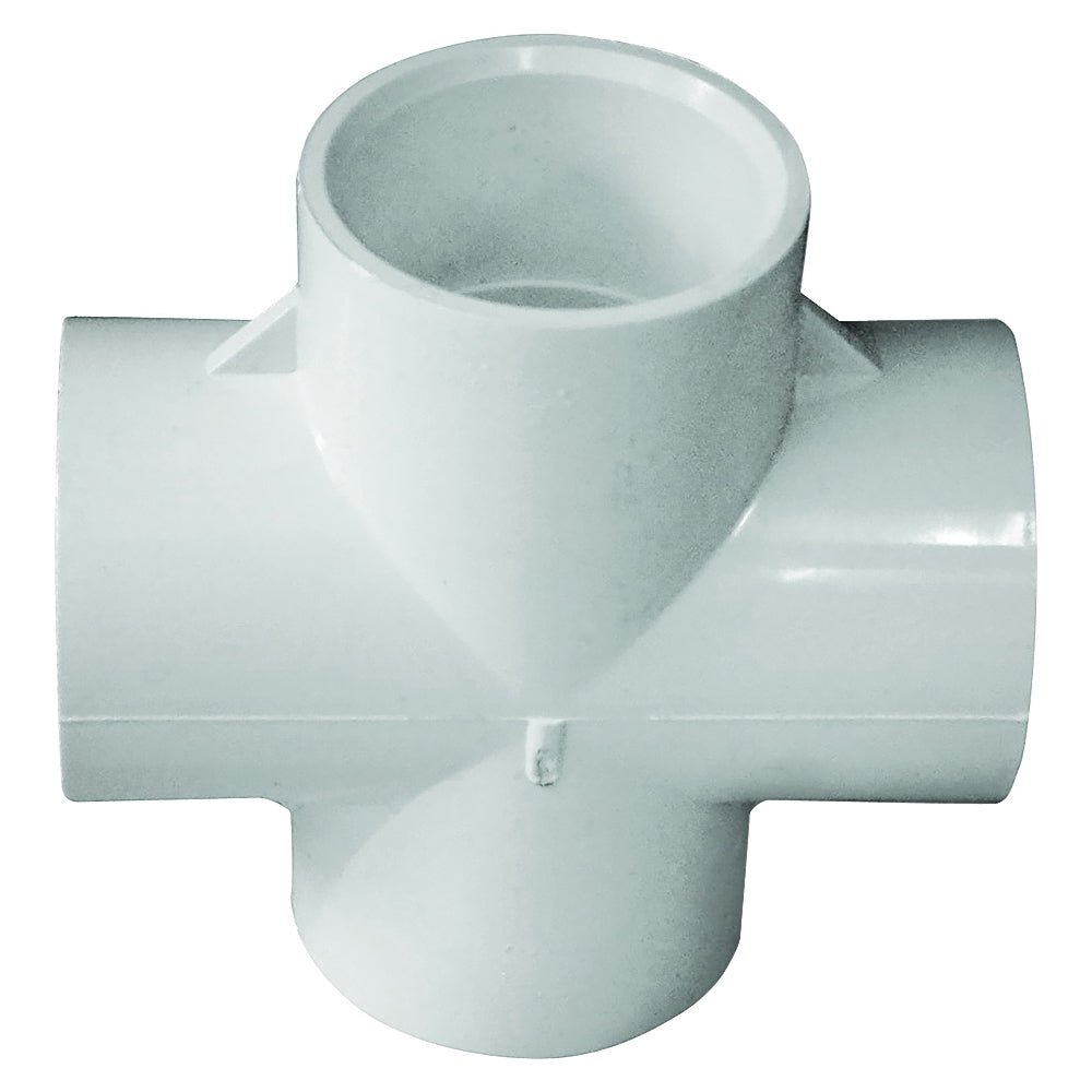 GENOVA 300 Series 34410 Pipe Cross, 1 in, Slip-Joint, PVC, White, SCH 40 Schedule