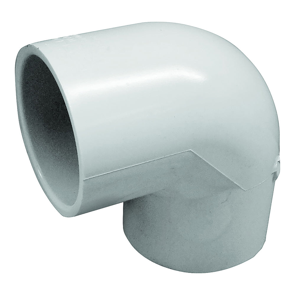 GENOVA 300 Series 30790 Pipe Elbow, 2-1/2 in, Slip, 90 deg Angle, PVC, White, SCH 40 Schedule