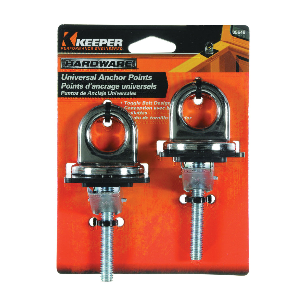 KEEPER 05648 Anchor Point, Premium, Universal, Steel, Chrome