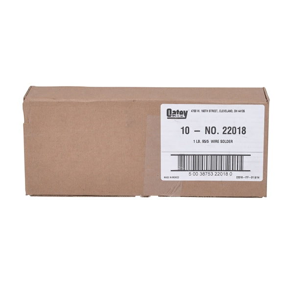 Oatey 22018 Plumbing Wire Solder, 1 lb, Solid, Silver, 450 to 464 deg F Melting Point