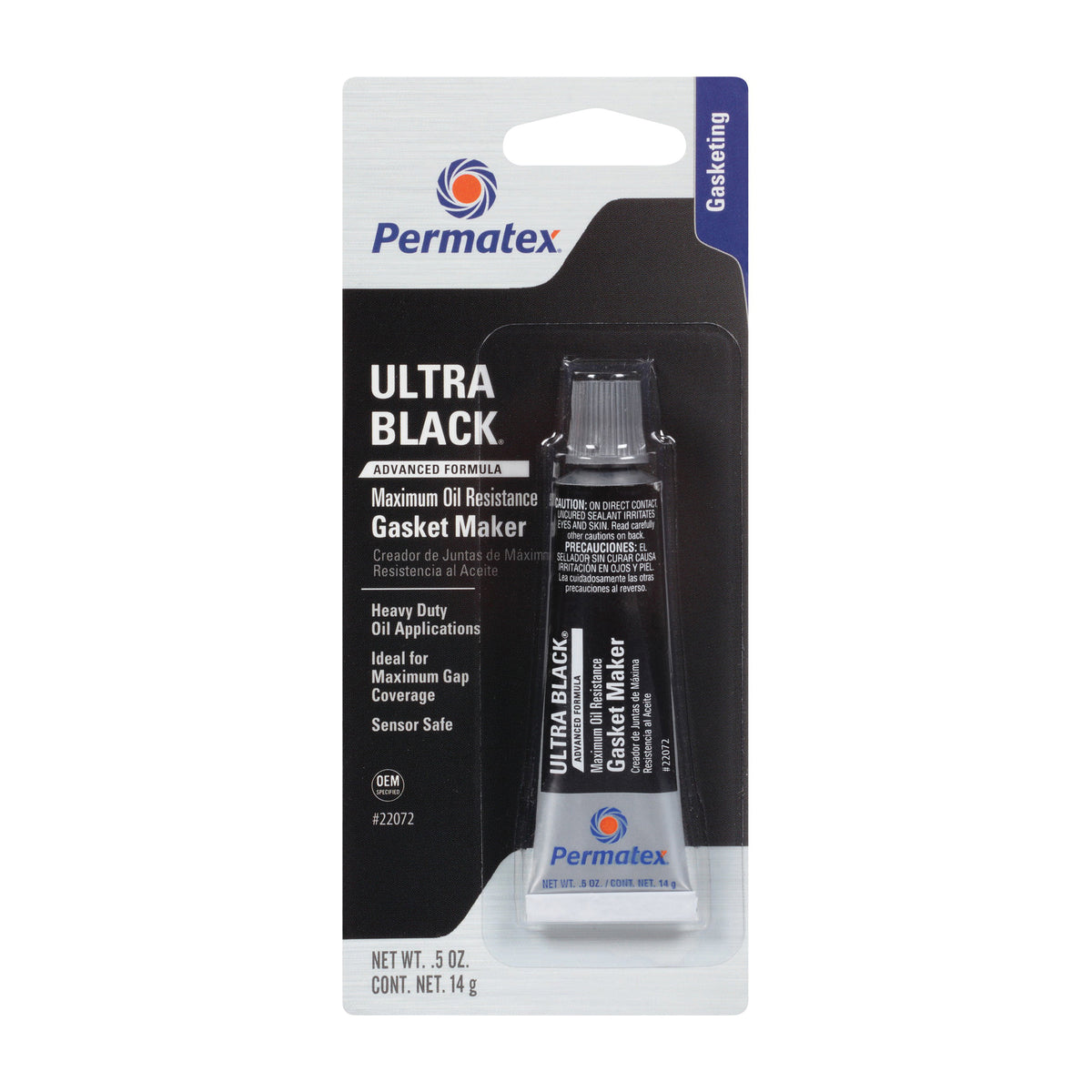 Permatex Ultra Black 22072 Gasket Maker, 0.5 oz Tube, Paste, Mild