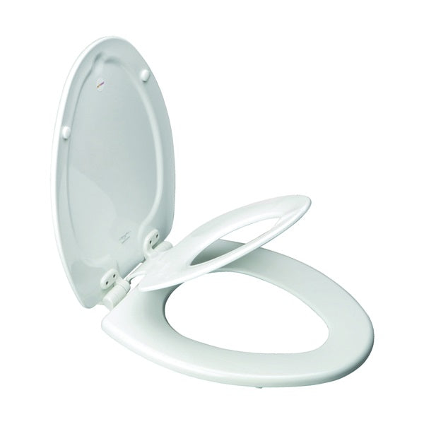 BEMIS 183SLOWA Toilet Seat, Elongated, Molded Wood, White, Twist Hinge