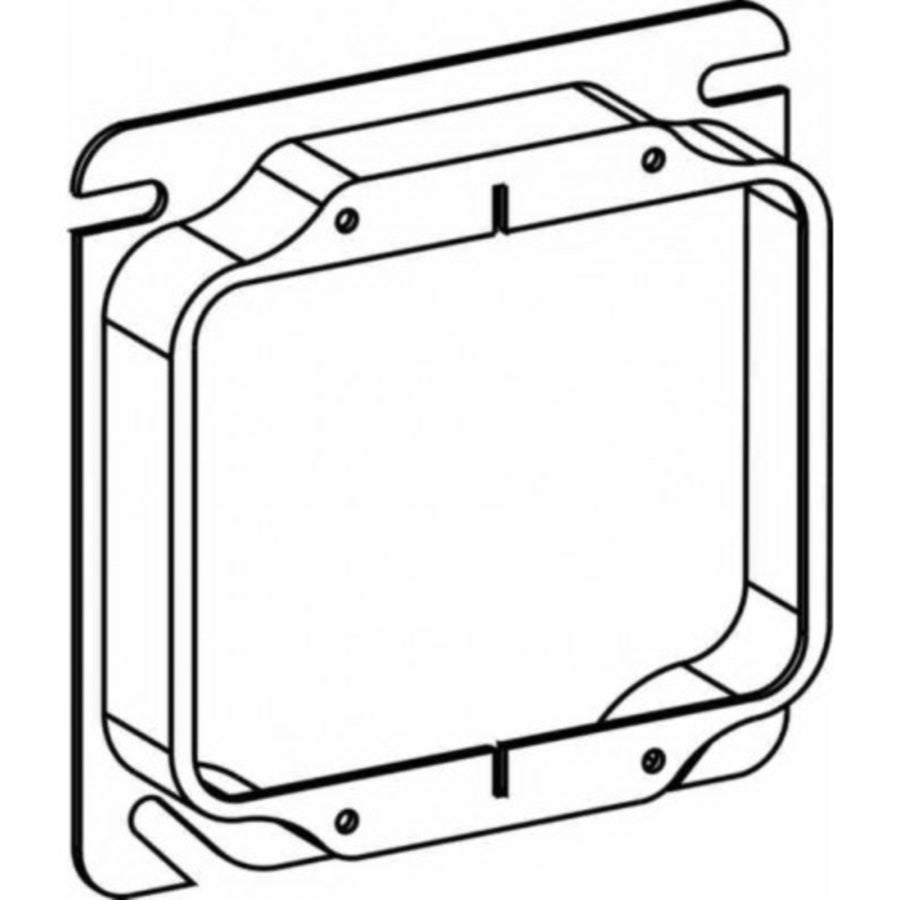 Orbit 42075 Switch Box Ring, 4 in L, 4 in W, Square, Steel, Gray, Galvanized