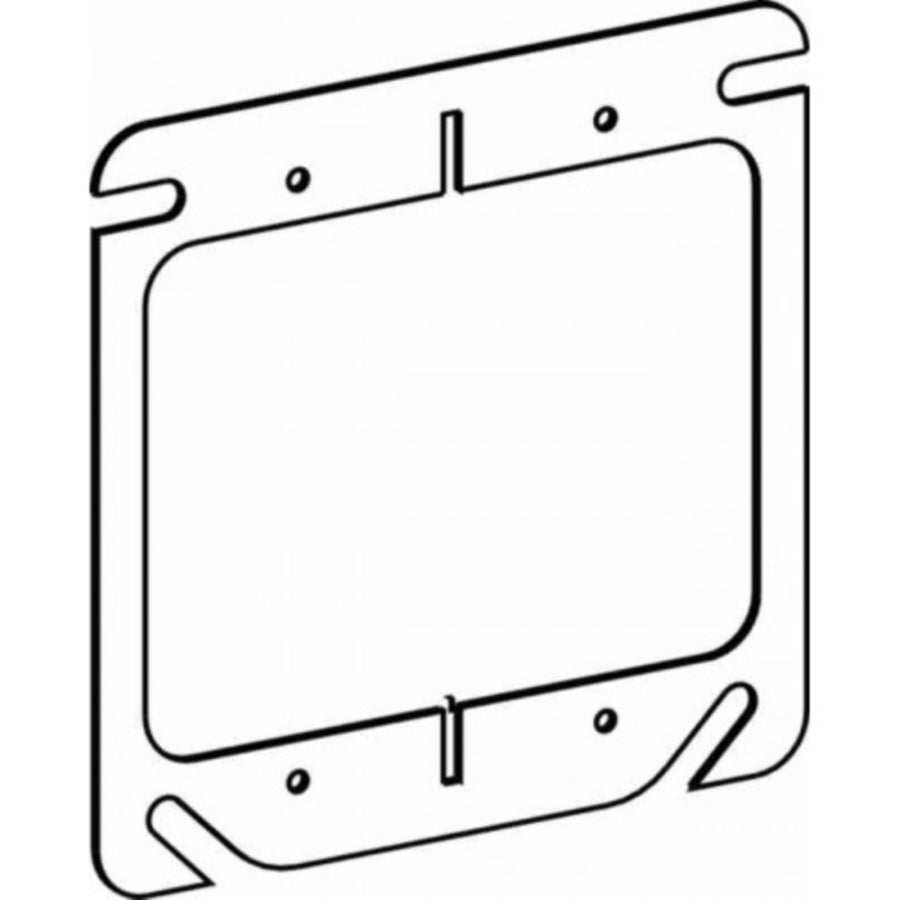 Orbit 42000 Flat Switch Box Ring, 4 in L, 4 in W, Square, Steel, Gray, Galvanized