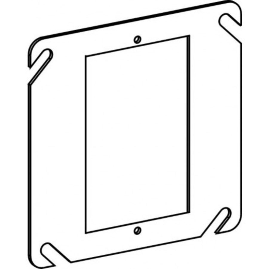 Orbit 41000 Flat Switch Box Ring, 4 in L, 4 in W, Square, Sheet Steel, Gray, Galvanized