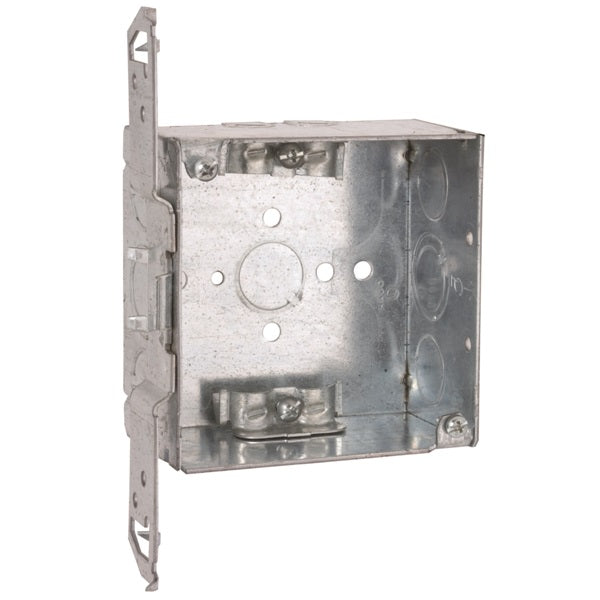 RACO 8240 Switch Box, 2 -Gang, 4 -Knockout, 1/2, 3/4 in Knockout, Steel, Gray, Bracket Mounting