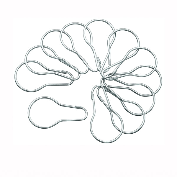 Plumb Pak PP22525 Shower Curtain Pin, Snap-Fit, Steel, Bright, For: Shower Rods