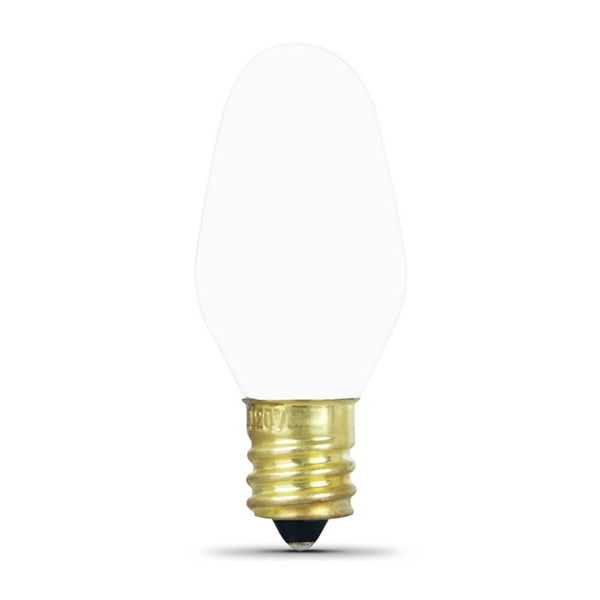 Feit Electric BP7C7/W Incandescent Lamp, 7 W, Candelabra E12 Lamp Base, 2700 K Color Temp, 3000 hr Average Life