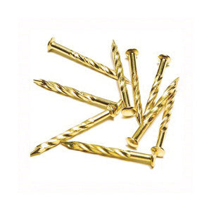 M-D 21485 Screw Nail, #13, 1-1/4 in L, Brass