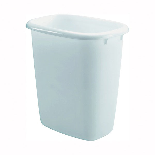 Rubbermaid FG295800WHT Waste Basket, 14 qt Capacity, Plastic, White, 13 in H