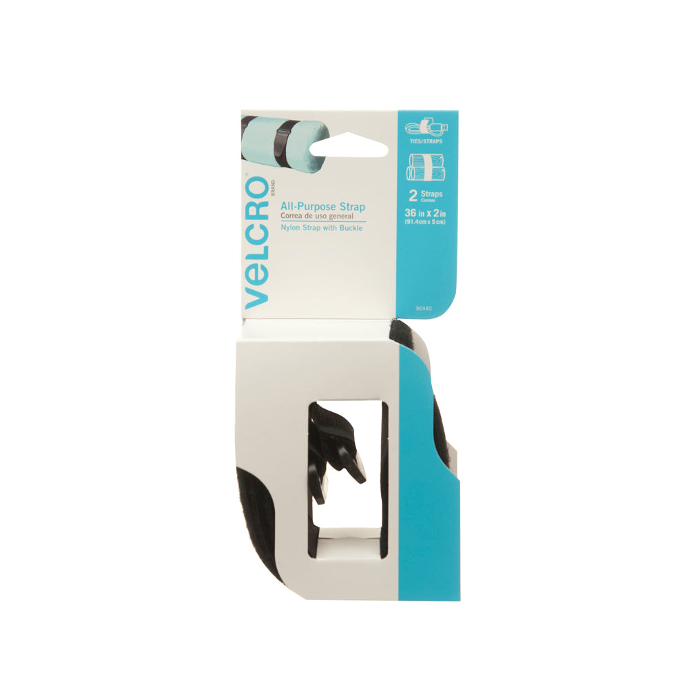 VELCRO Brand 90440 Fastener, 2 in W, 36 in L, Velcro, Black