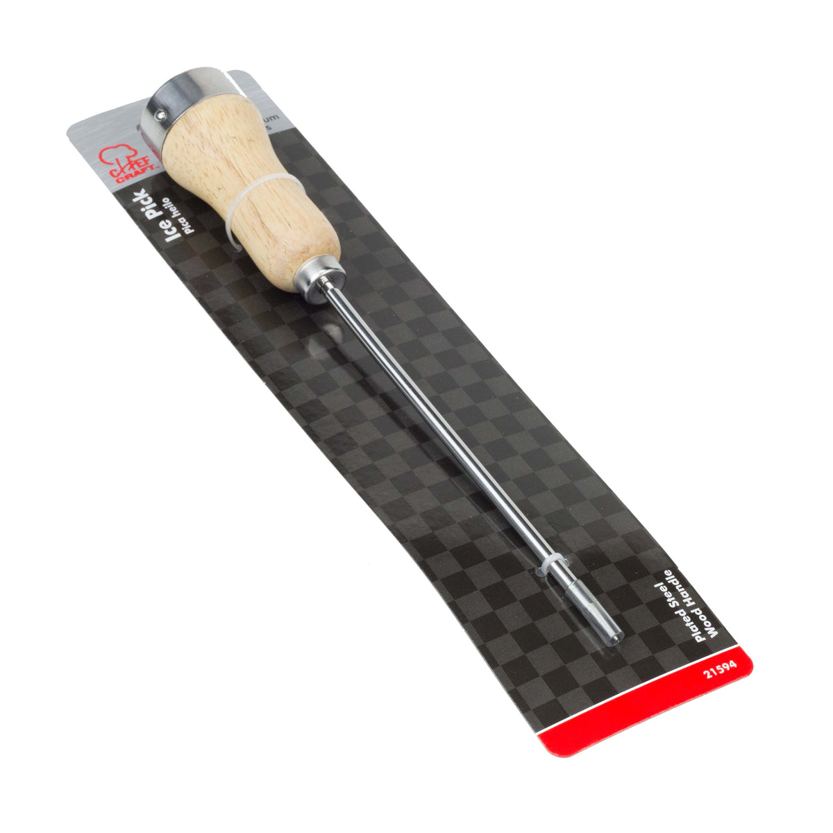 WH Bagshaw 90120 Professional Ice Pick with Ice Crusher, Carbon Steel Blade, Hardwood Handle