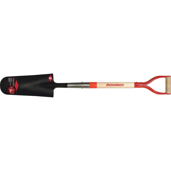 RAZOR-BACK 47202 Drain Spade, 6-1/8 in W Blade, Steel Blade, Hardwood Handle, D-Shaped Handle, 29 in L Handle