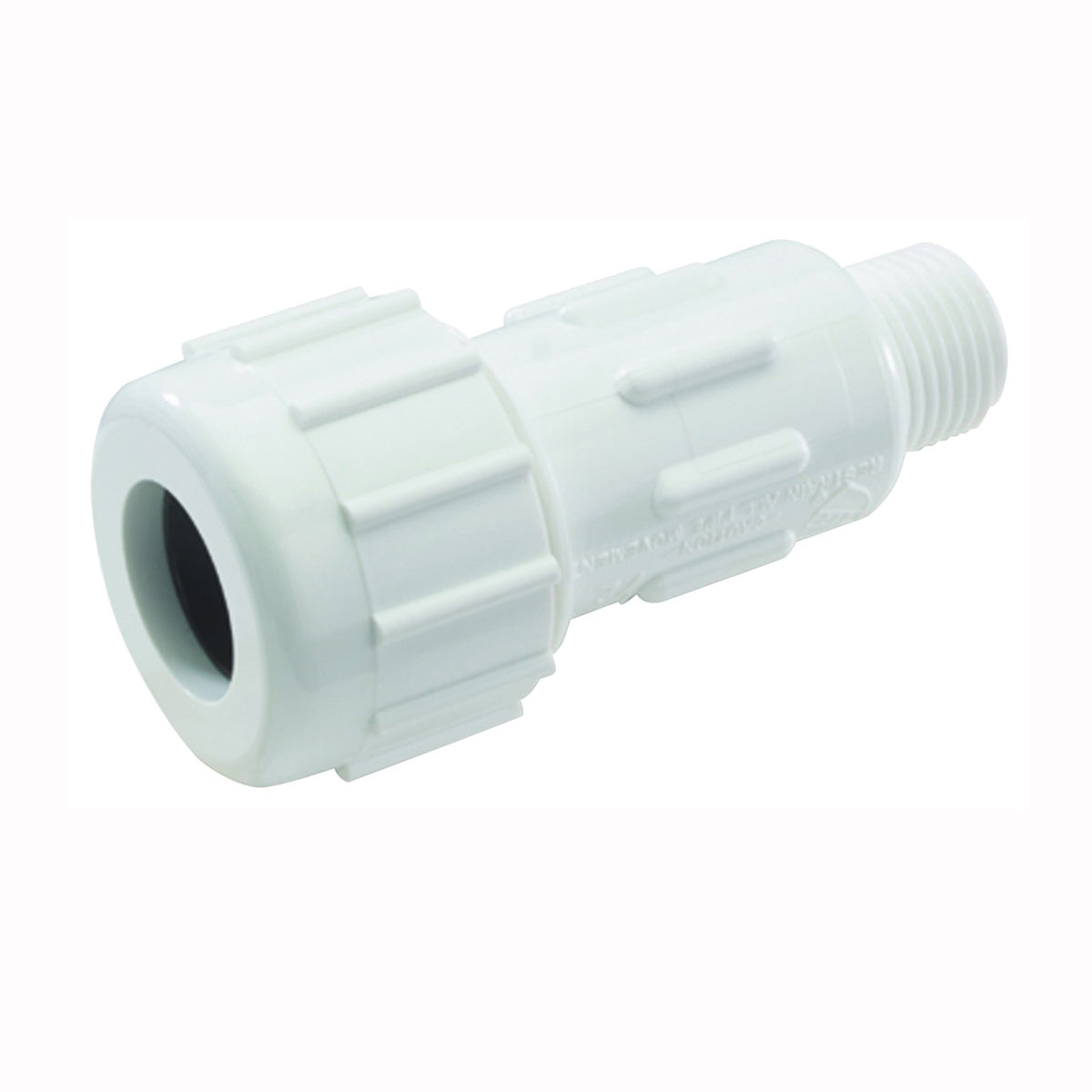 NDS CPA-0500 Pipe Adapter, 1/2 in, Compression x MPT, PVC, White, SCH 40 Schedule, 150 psi Pressure