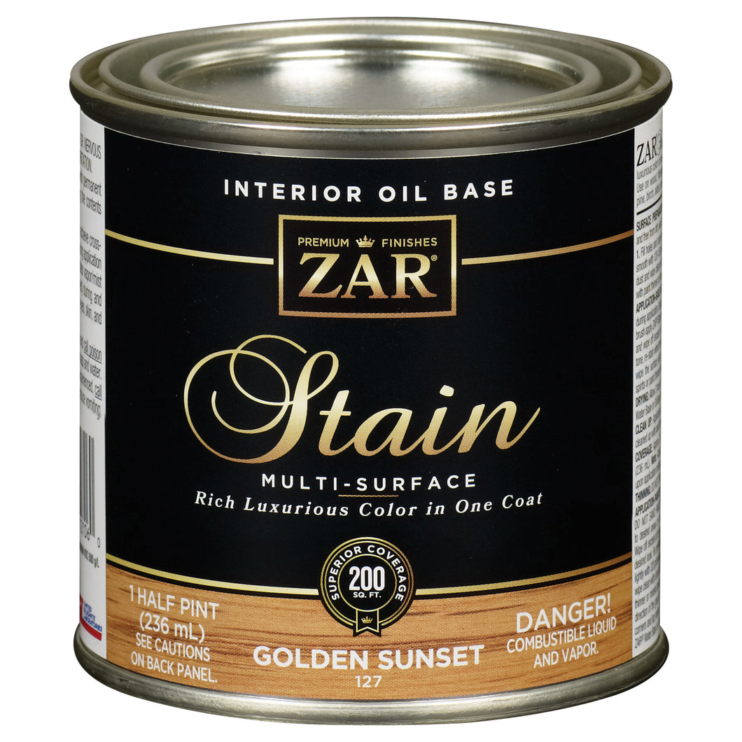 ZAR 12706 Wood Stain, Golden Oak, Liquid, 0.5 pt, Can