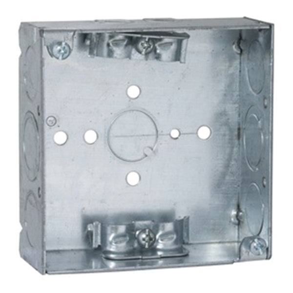 RACO 8211 Outlet Box, 11 -Knockout, Steel, Gray, Screw Mounting