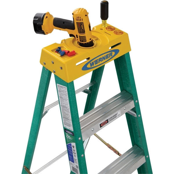WERNER 5906 Step Ladder, 6 ft H, Type II Duty Rating, Fiberglass, 225 lb