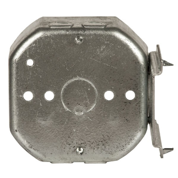 RACO 160 Octagonal Box, 4.067 in OAW, 1-1/2 in OAD, 3.579 in OAH, 1 -Gang, 3 -Knockout, Steel Housing Material