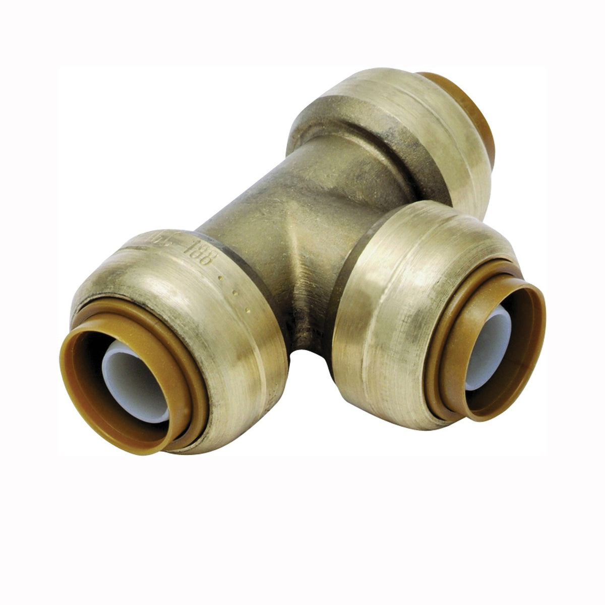 SharkBite U416LFA Pipe Tee, 1 x 3/4 in, Push-Fit, DZR Brass, 200 psi Pressure