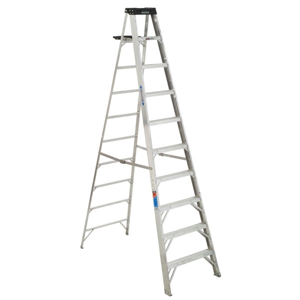 WERNER 310 Step Ladder, 10 ft H, Type IA Duty Rating, Aluminum, 300 lb