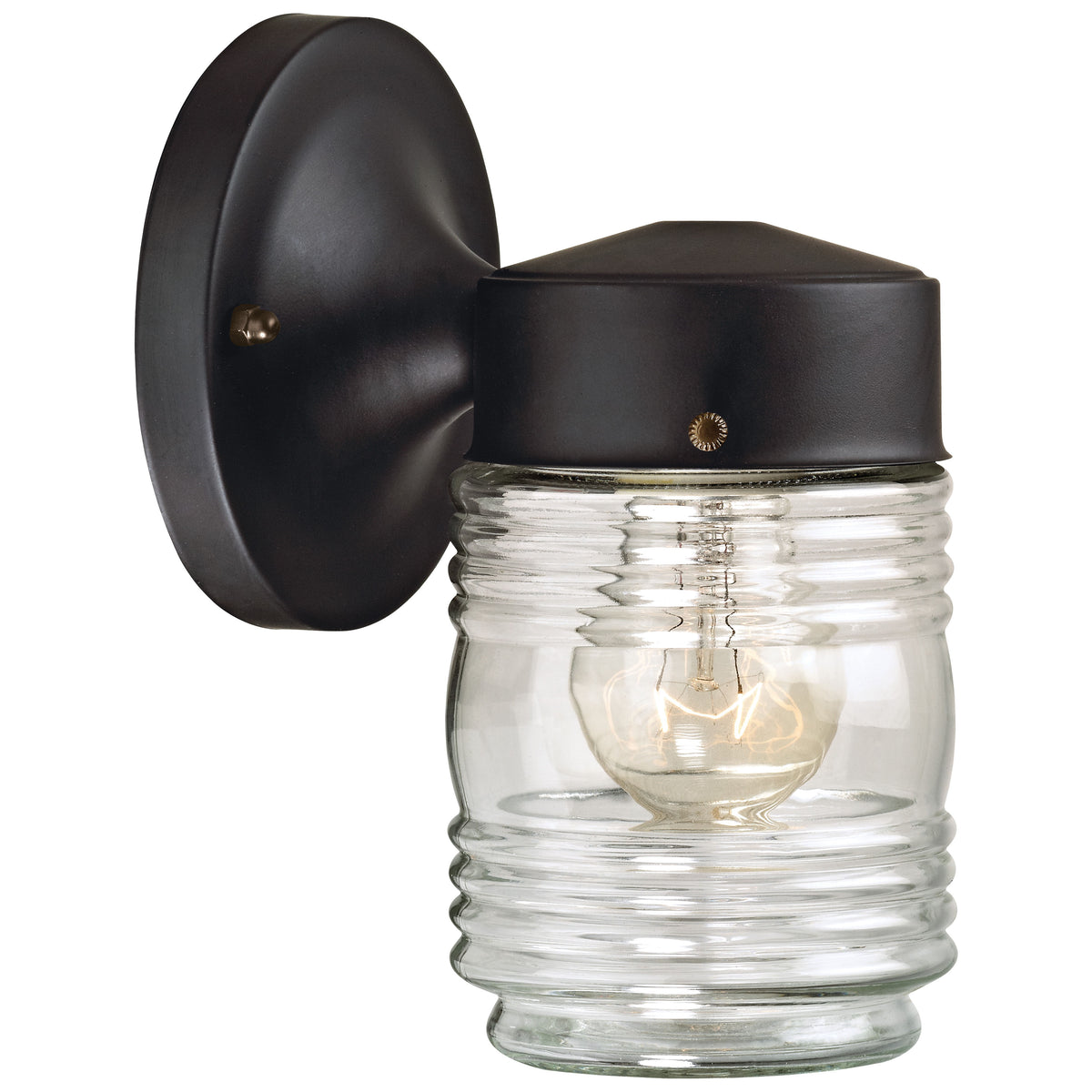 Boston Harbor Outdoor Wall Lantern, 120 V, 60 W, A19 or CFL Lamp, Steel Fixture, Black, Black Fixture