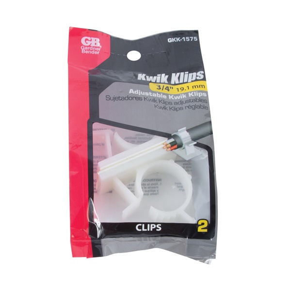 GB GKK-1575 Cable Holder, 3/4 in Max Bundle Dia, Nylon/Plastic, White