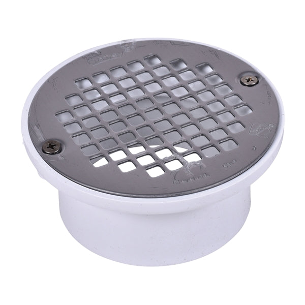 Oatey 43583 Floor Drain, PVC Body, White