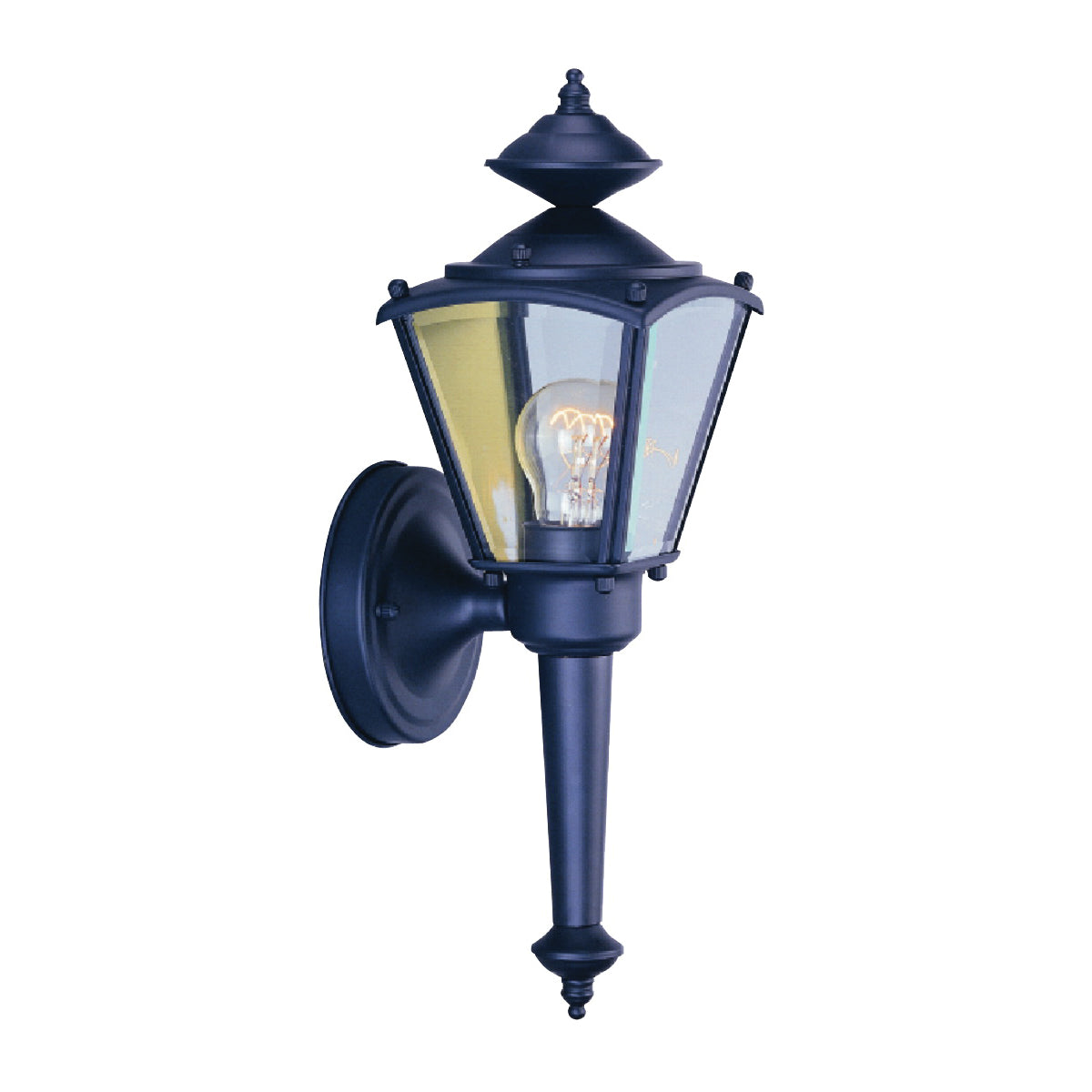 Boston Harbor Outdoor Wall Lantern, 120 V, 60 W, A19 or CFL Lamp, Steel Fixture, Black, Black Fixture