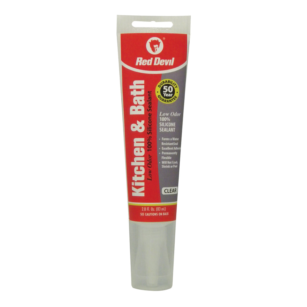 Red Devil 0885 Sealant, Clear, -60 to 400 deg F, 2.8 fl-oz Squeeze Tube