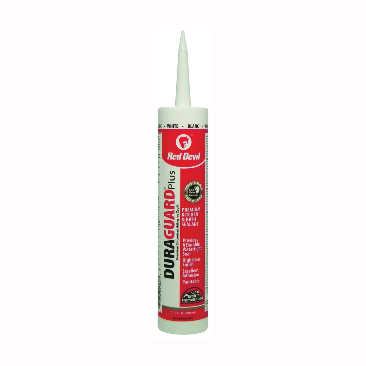 Red Devil 0144CA Siliconized Caulk, White, 10.1 oz Cartridge