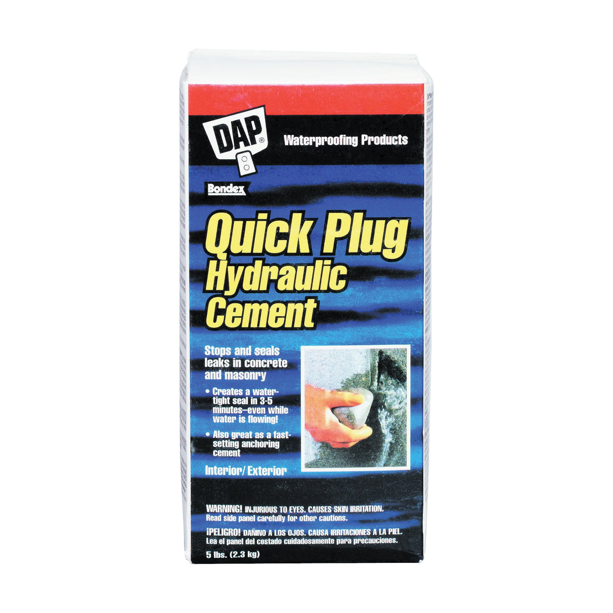 DAP Quick Plug 14086 Hydraulic and Anchoring Cement, Powder, Gray, 28 days Curing, 5 lb Box