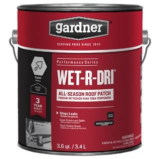 Gardner WET-R-DRI 0371-GA Roof Patch, Black, Liquid, 1 gal