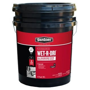 Gardner WET-R-DRI 0371-GA Roof Patch, Black, Liquid, 1 gal