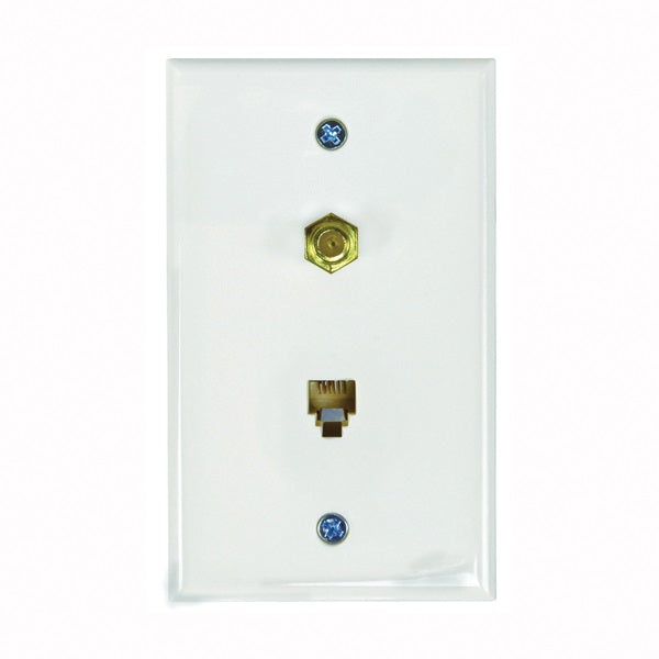 Zenith TW1002CPW Wallplate, 4-1/2 in L, 2-3/4 in W, White