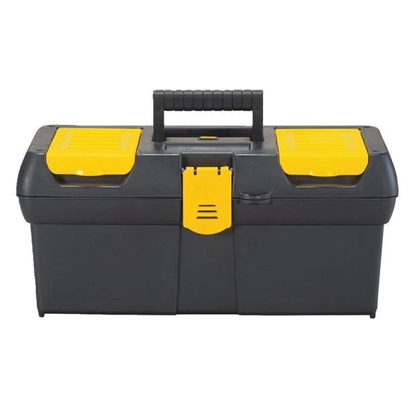 STANLEY 016011R Portable Tool Box with Plastic Latch, 2.1 gal, Plastic, Black/Yellow, 1-Drawer, 4-Compartment