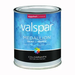 Valspar Medallion 4400 Series 027.0004402.005 Interior Paint, Eggshell, Tint, 1 qt, Can, Latex Base