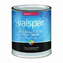 Valspar Medallion 4400 Series 027.0004400.005 Interior Paint, Eggshell, White, 1 qt, Can, Latex Base