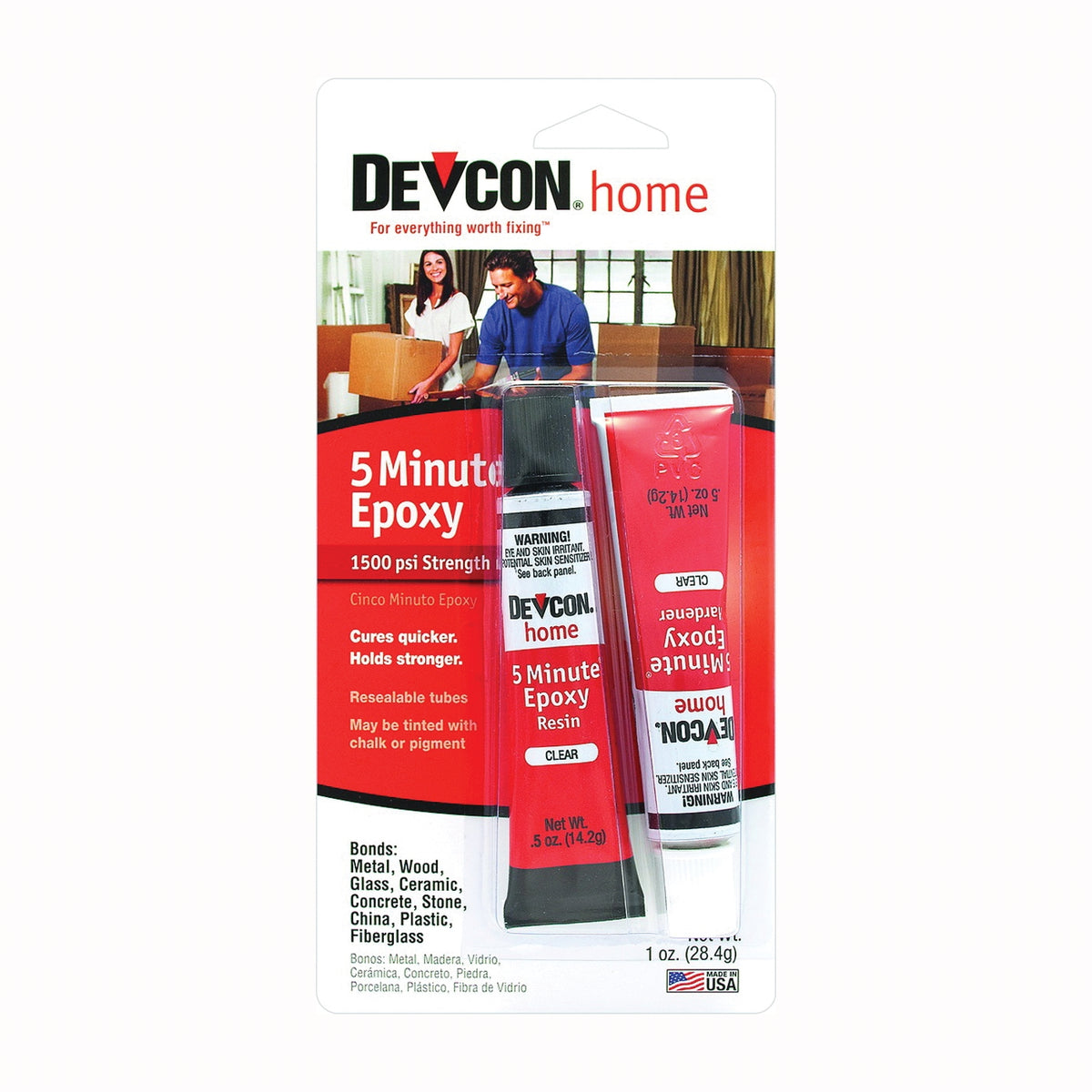 Devcon 20545 Epoxy Adhesive, Amber, Liquid, 0.5 oz Tube