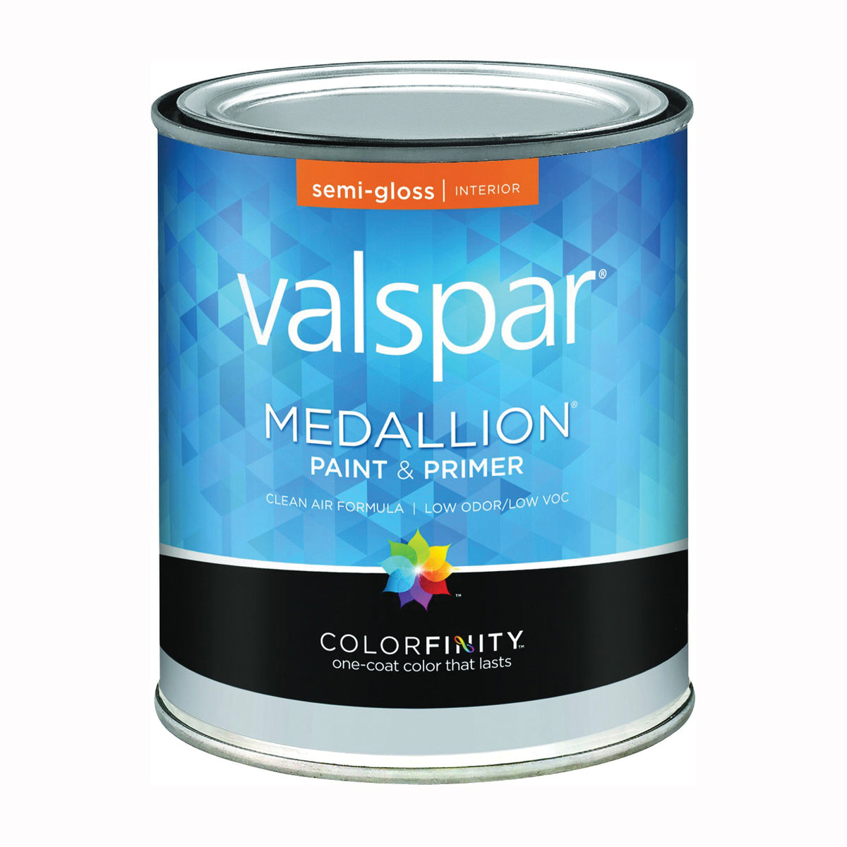Valspar Medallion 2400 Series 027.0002400.005 Interior Paint, Semi-Gloss, White, 1 qt, Can, Latex Base