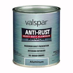 Valspar 044.0021840.005 Enamel Paint, Gloss, Aluminum, 1 qt, Can, Oil Base, Application: Brush, Roller, Spray