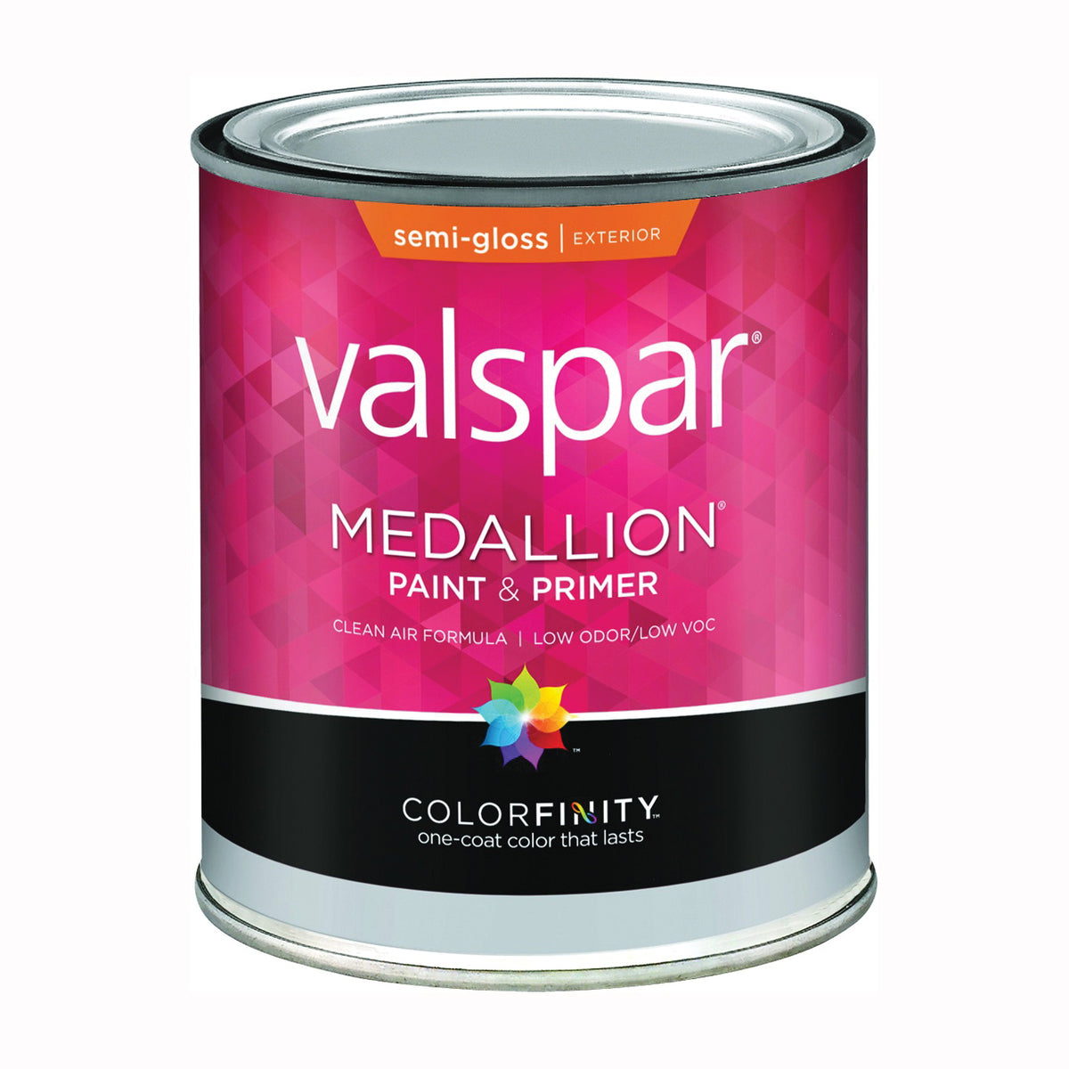 Valspar 027.0004302.005 Latex Paint, Semi-Gloss, Tint Base, 1 qt, Resists: Fade, Mildew, Mold